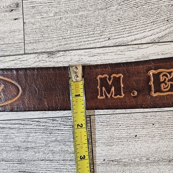 Vintage Leather Belt Ford Logo - Picture 4 of 6